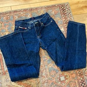 Vintage 90s dark wash Tommy Hilfiger jeans; straight leg